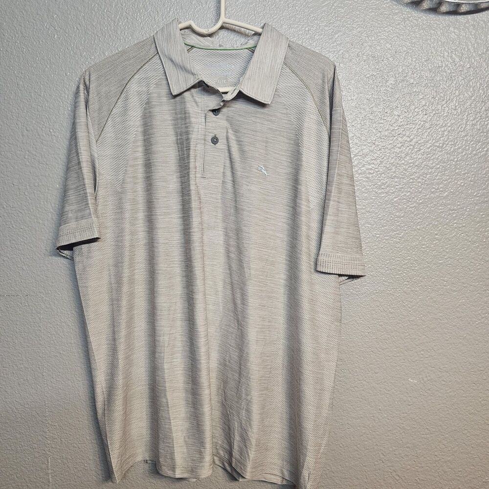 Tommy Bahama IslandZone Men Tan Performance Golf Polo Shirt XL Preppy I592